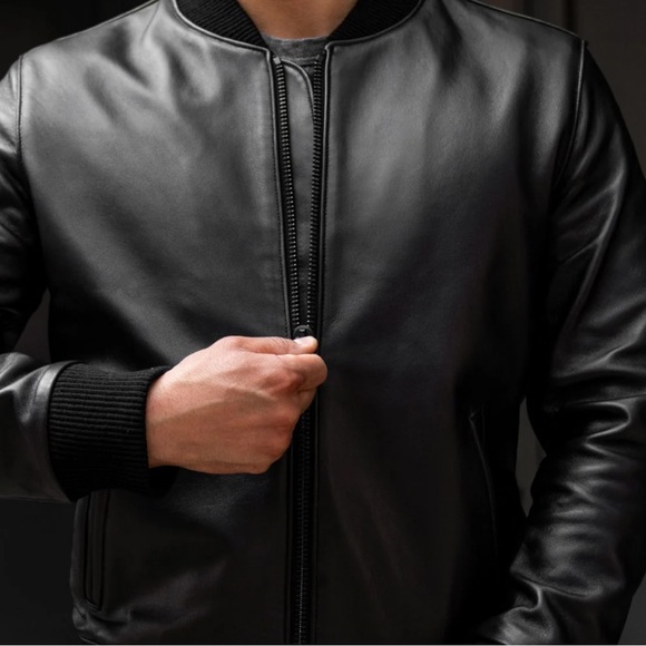 Thursday Bomber Jacket Size Medium Lamb Leather New - Picture 3 of 12
